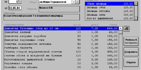Construction estimates